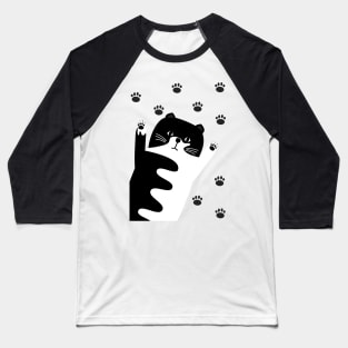 black and white cat Baseball T-Shirt